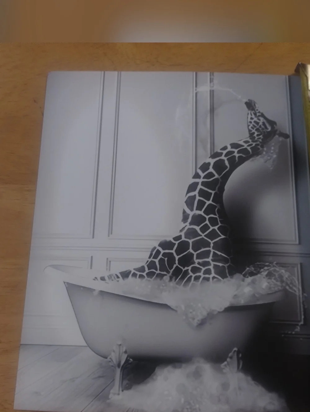 Giraffe Bathtub Wall Art Print | Modern Bathroom Decor | Animal Photography